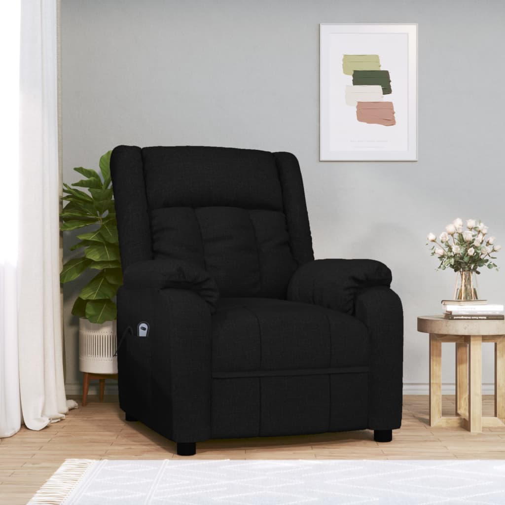 vidaXL Relaxsessel Elektrisch Schwarz Stoff