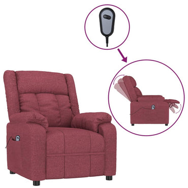 vidaXL Relaxsessel Elektrisch Weinrot Stoff