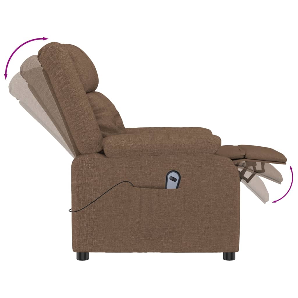 vidaXL Relaxsessel Elektrisch Braun Stoff