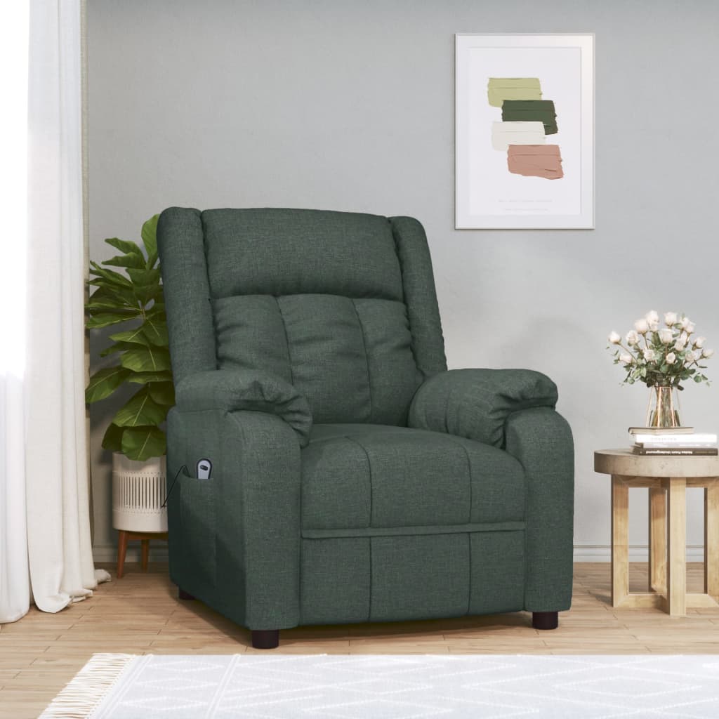 vidaXL Relaxsessel Elektrisch Dunkelgrün Stoff