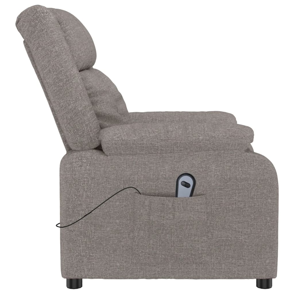 vidaXL Relaxsessel Elektrisch Taupe Stoff