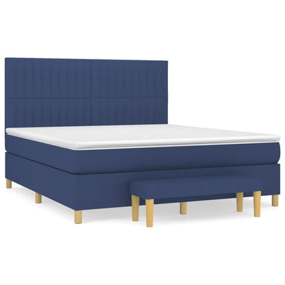 Boxspringbett mit Matratze Blau 180x200 cm Stoff