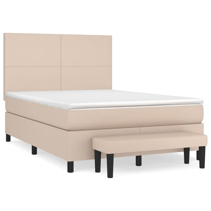 Boxspringbett Matratze Cappuccino-Braun 140x190cm Kunstleder