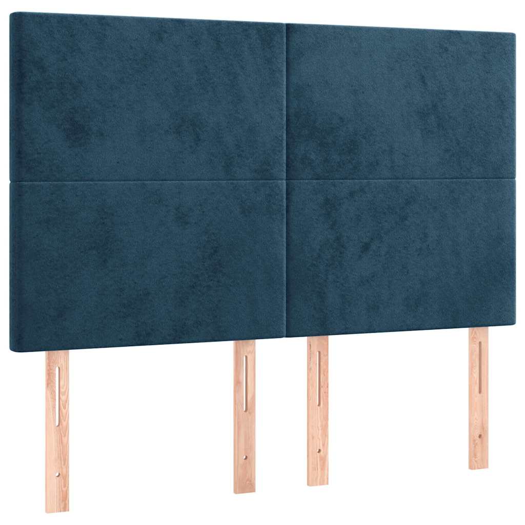 vidaXL Lit tapissier avec matelas bleu foncé 140x190 cm Velours