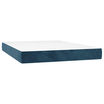 vidaXL Lit tapissier avec matelas bleu foncé 140x190 cm Velours