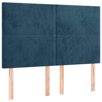 vidaXL Lit coffre avec matelas Bleu foncé 140x200 cm Velours