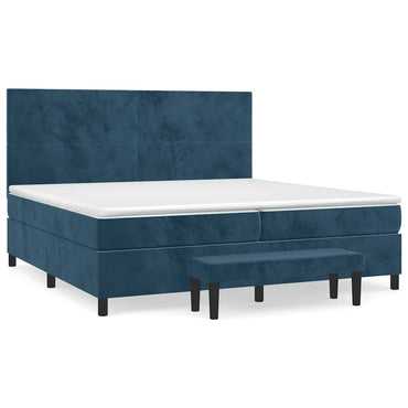 vidaXL Lit tapissier avec matelas bleu foncé 200x200 cm velours