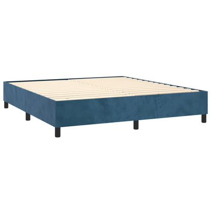 vidaXL Lit tapissier avec matelas bleu foncé 200x200 cm velours