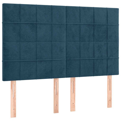 vidaXL Lit tapissier avec matelas bleu foncé 140x190 cm Velours