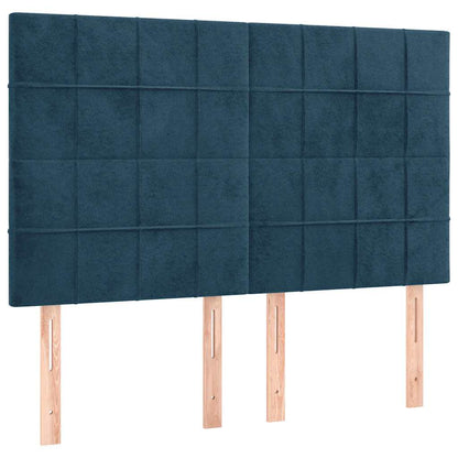 vidaXL Lit coffre avec matelas Bleu foncé 140x200 cm Velours