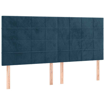 vidaXL Lit tapissier avec matelas bleu foncé 200x200 cm velours