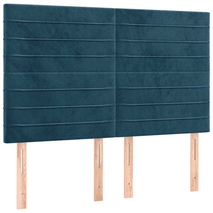 vidaXL Lit tapissier avec matelas bleu foncé 140x190 cm Velours
