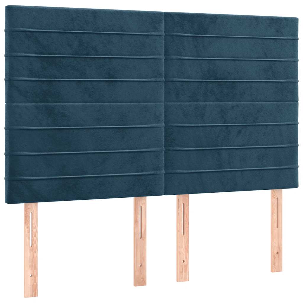 vidaXL Lit coffre avec matelas Bleu foncé 140x200 cm Velours