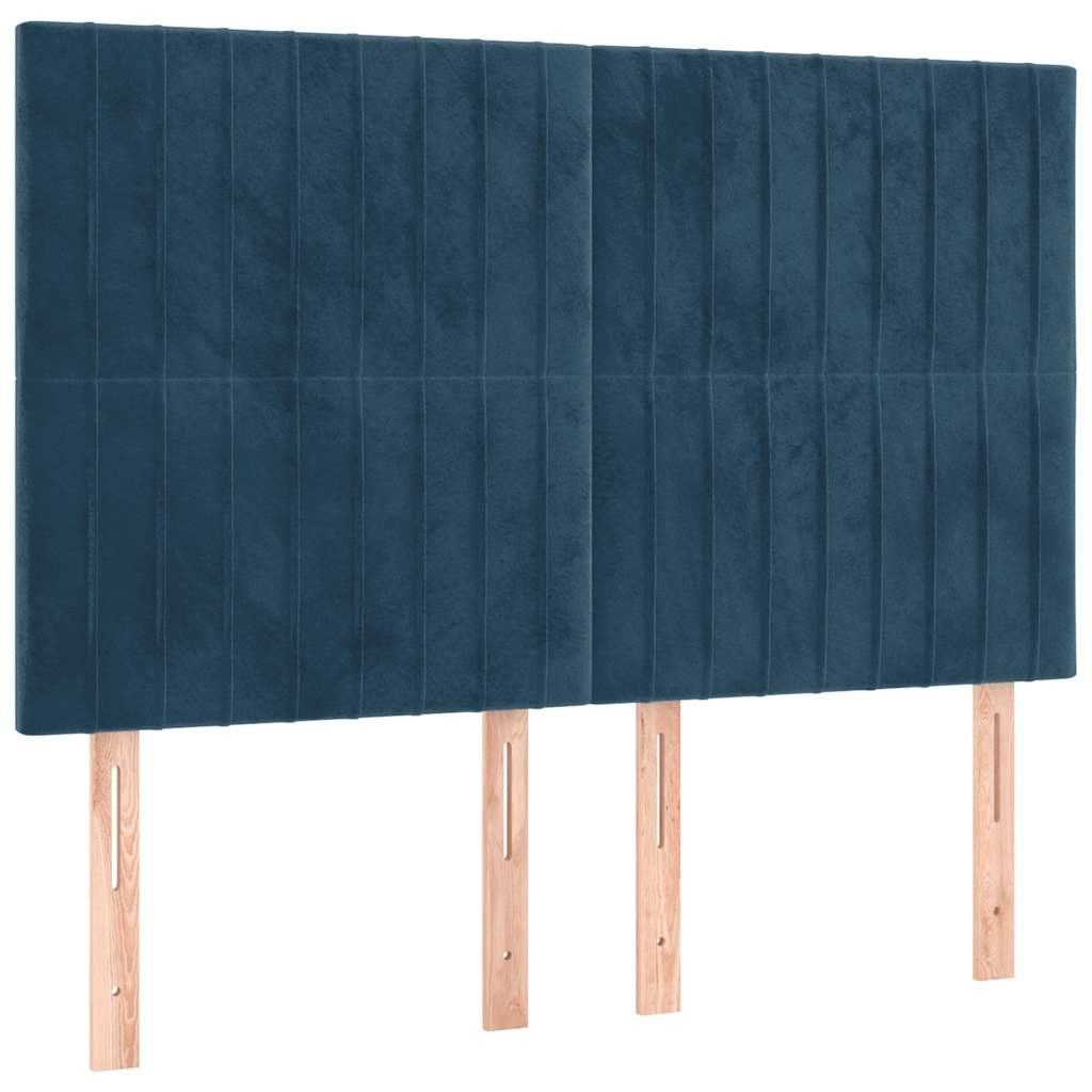 vidaXL Lit tapissier avec matelas bleu foncé 140x190 cm Velours