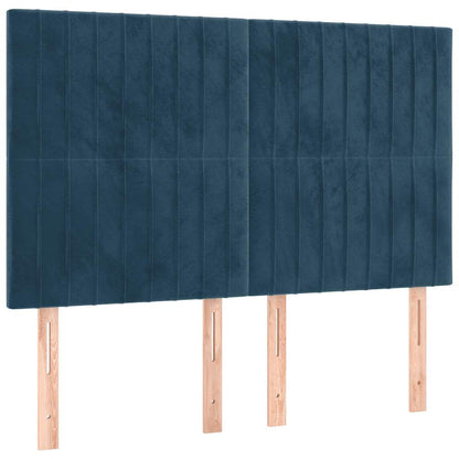 vidaXL Lit tapissier avec matelas bleu foncé 140x190 cm Velours