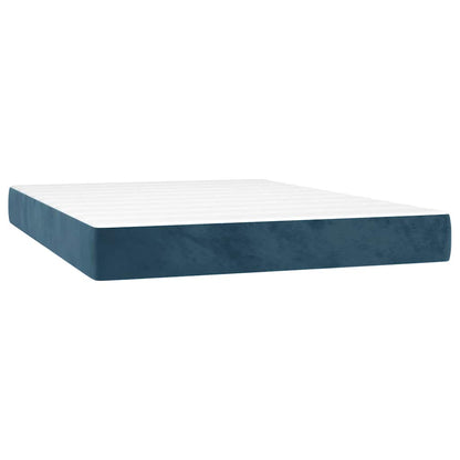 vidaXL Lit coffre avec matelas Bleu foncé 140x200 cm Velours