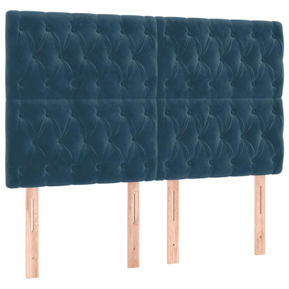 vidaXL Lit tapissier avec matelas bleu foncé 140x190 cm Velours