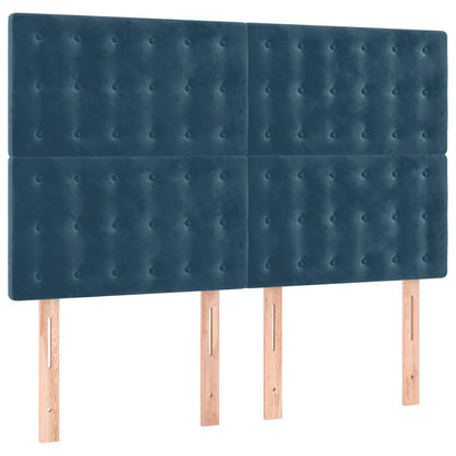 vidaXL Lit tapissier avec matelas bleu foncé 140x190 cm Velours