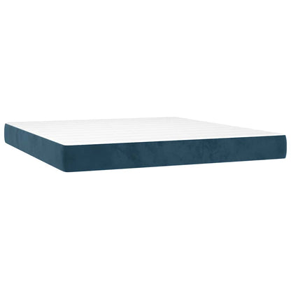 vidaXL Lit boxspring avec matelas Velours bleu foncé 160x200 cm