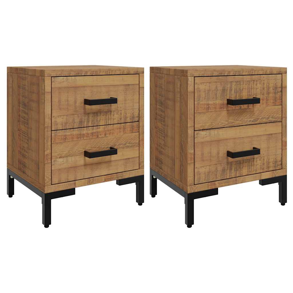 vidaXL Tables de chevet 2 pcs 36x30x45 cm bois de pin massif