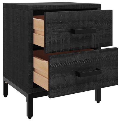 vidaXL Nachttische 2 Stk. Schwarz 36x30x45 cm Massivholz Kiefer