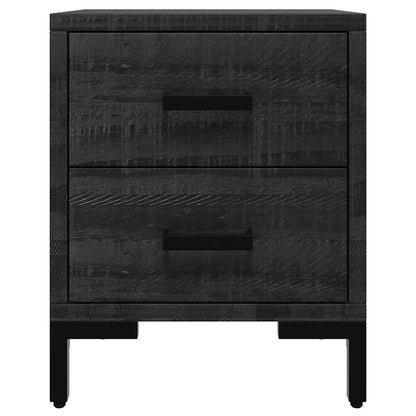 vidaXL Nachttische 2 Stk. Schwarz 36x30x45 cm Massivholz Kiefer