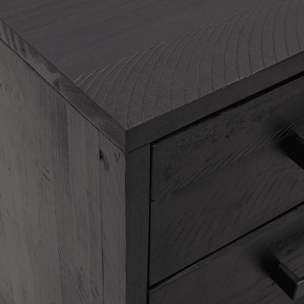 vidaXL Nachttische 2 Stk. Schwarz 36x30x45 cm Massivholz Kiefer