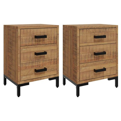 vidaXL Tables de chevet 2 pcs 40x30x55 cm Bois de pin massif