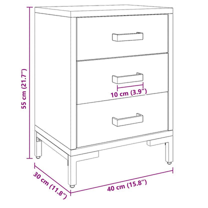 vidaXL Tables de chevet 2 pcs 40x30x55 cm Bois de pin massif