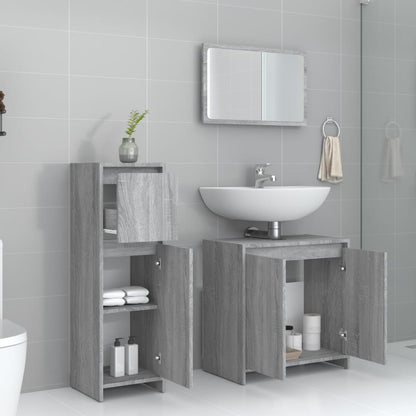 vidaXL Ensemble de meubles de salle de bain 3 pcs Gris Aggloméré Sonoma