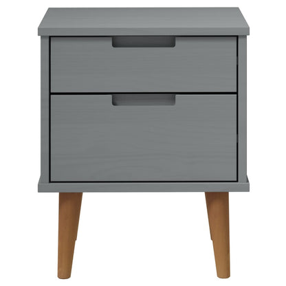 vidaXL Nachttisch MOLDE Grau 40x35x48 cm Massivholz Kiefer