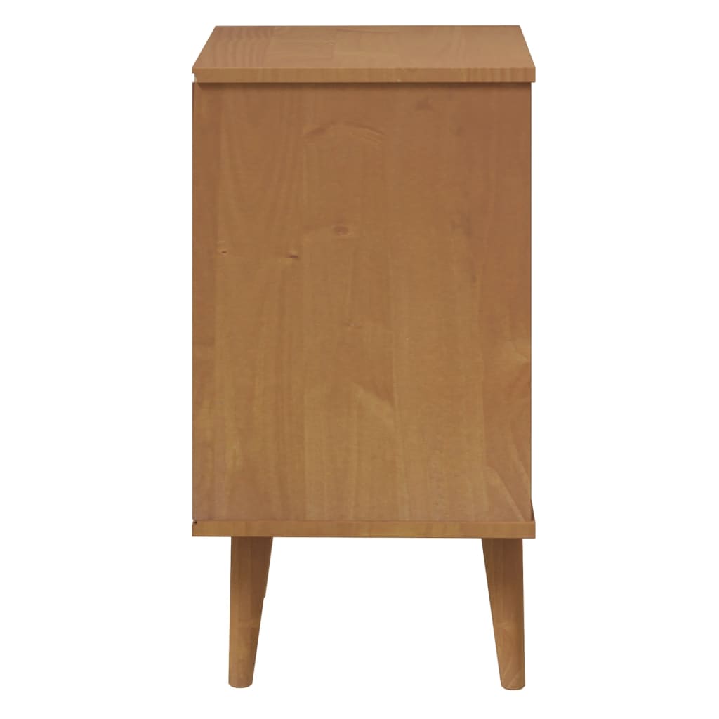 vidaXL Nachttisch MOLDE Braun 40x35x65 cm Massivholz Kiefer