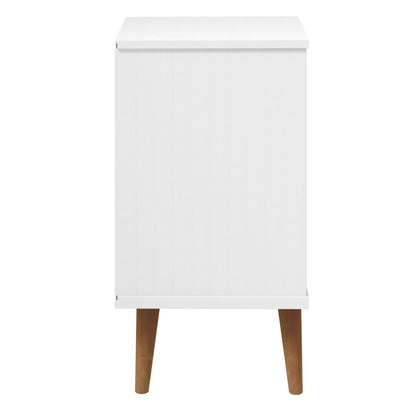 vidaXL Nachttisch MOLDE Weiß 40x35x65 cm Massivholz Kiefer
