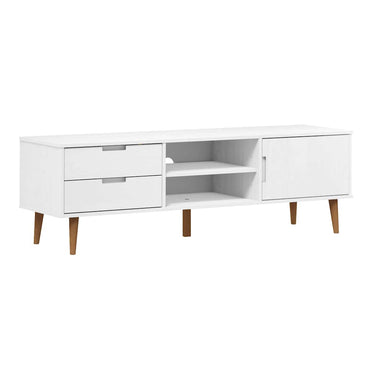 vidaXL Meuble TV MOLDE blanc 158x40x49 cm pin massif