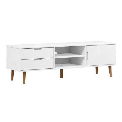 vidaXL Meuble TV MOLDE blanc 158x40x49 cm pin massif