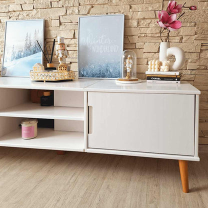 vidaXL Meuble TV MOLDE blanc 158x40x49 cm pin massif