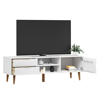 vidaXL Meuble TV MOLDE blanc 158x40x49 cm pin massif