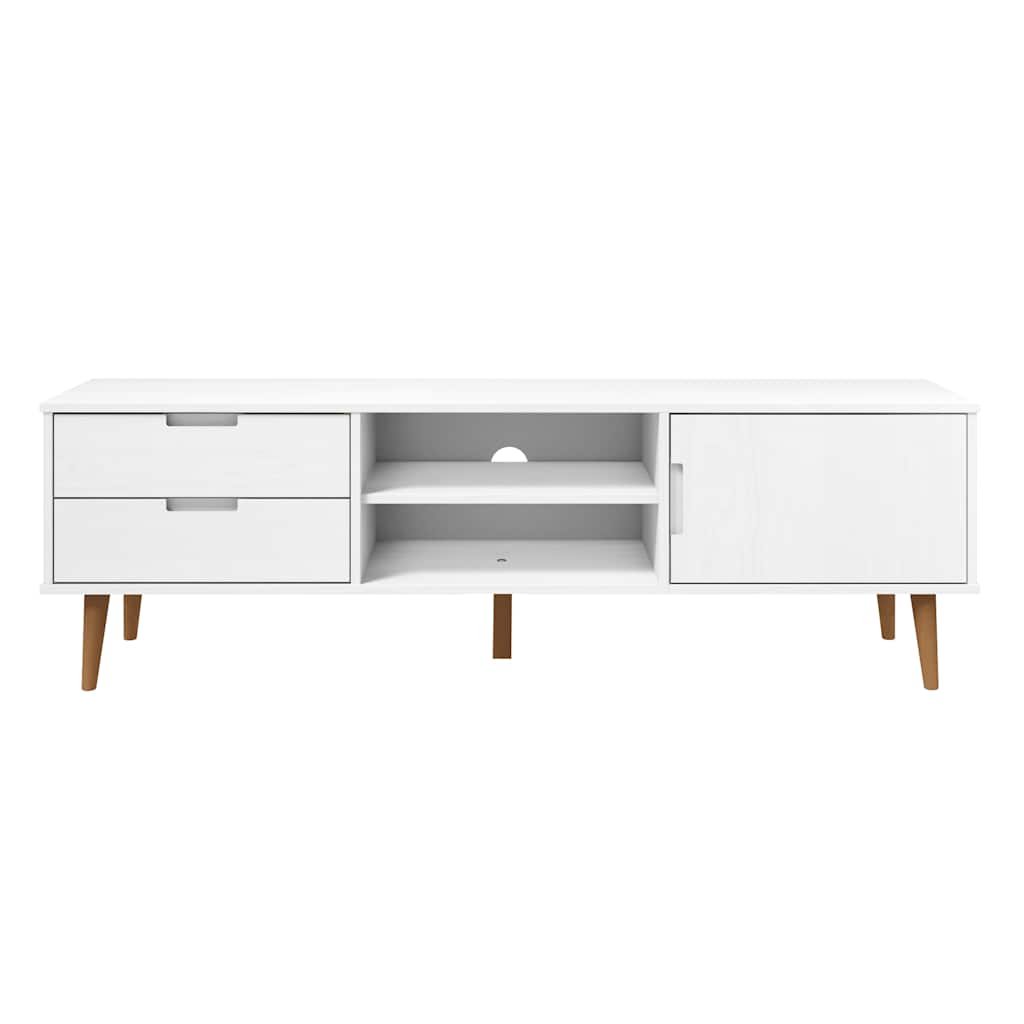 vidaXL Meuble TV MOLDE blanc 158x40x49 cm pin massif