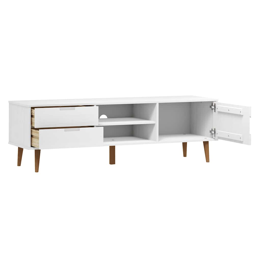 vidaXL Meuble TV MOLDE blanc 158x40x49 cm pin massif