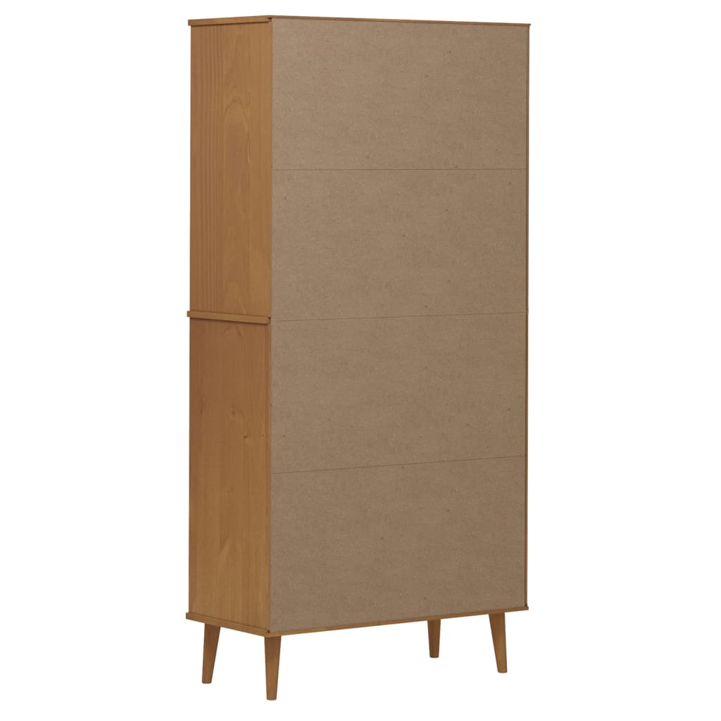 vidaXL Bücherregal MOLDE Braun 85x35x170,5 cm Massivholz Kiefer