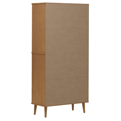 vidaXL Bücherregal MOLDE Braun 85x35x170,5 cm Massivholz Kiefer
