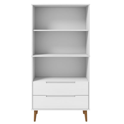 vidaXL Bücherregal MOLDE Weiß 85x35x170,5 cm Massivholz Kiefer