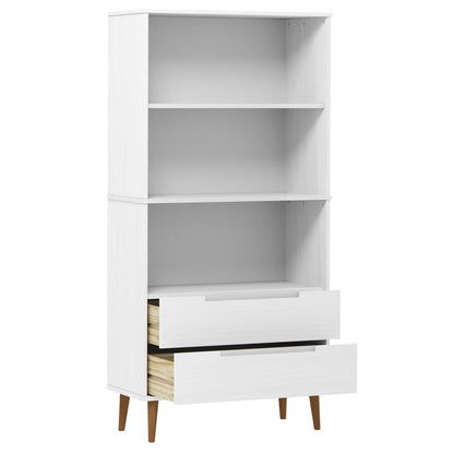 vidaXL Bücherregal MOLDE Weiß 85x35x170,5 cm Massivholz Kiefer