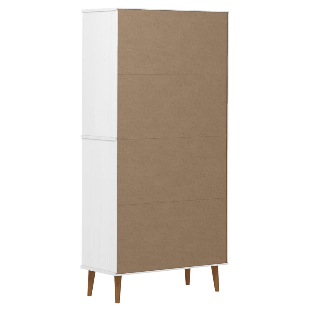 vidaXL Bücherregal MOLDE Weiß 85x35x170,5 cm Massivholz Kiefer