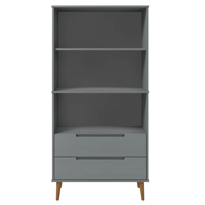 vidaXL Bücherregal MOLDE Grau 85x35x170,5 cm Massivholz Kiefer