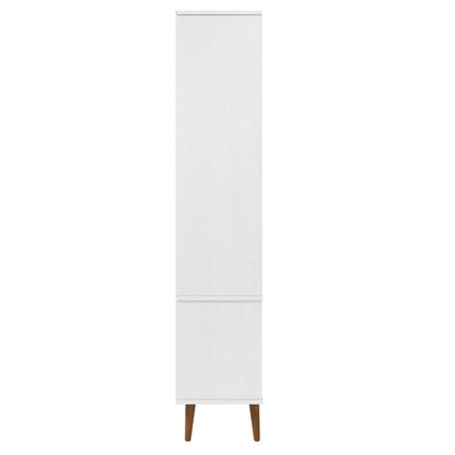 vidaXL Vitrinenschrank MOLDE Weiß 90x35x175 cm Massivholz Kiefer