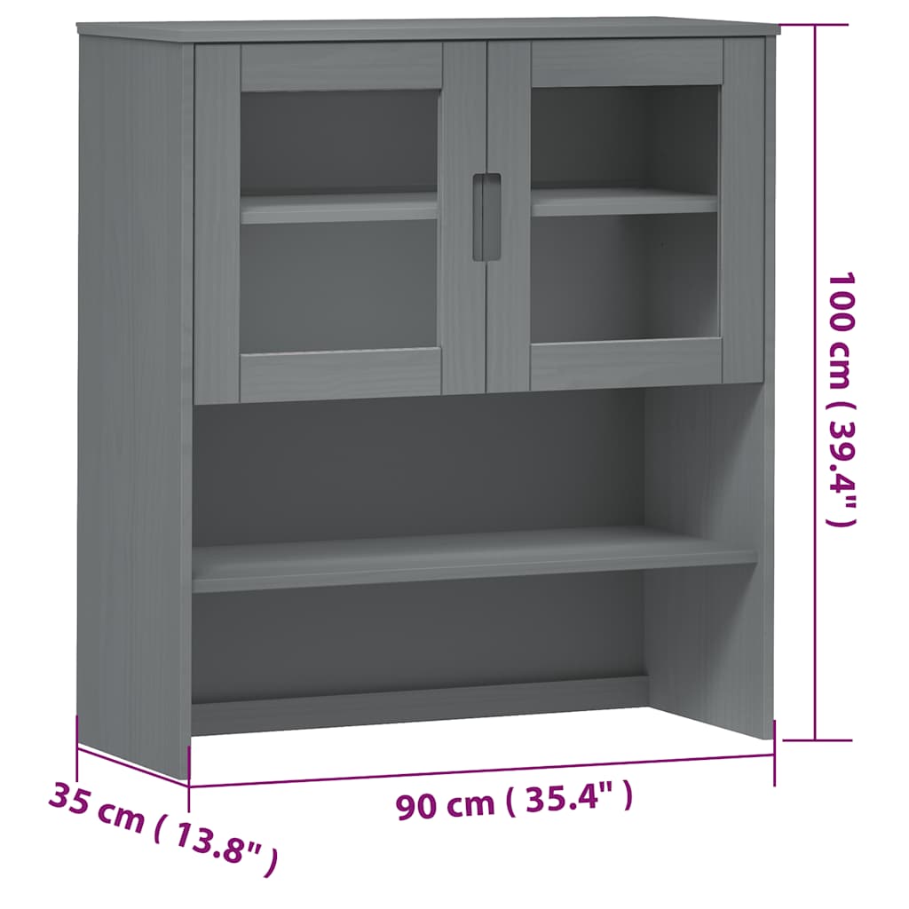 vidaXL Sur-Buffet MOLDE Gris 90x35x100 cm Bois de pin massif