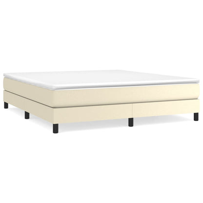 vidaXL Boxspringbett mit Matratze Creme 160x200 cm Kunstleder