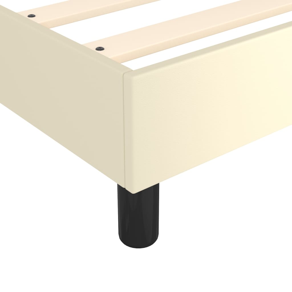 vidaXL Boxspringbett mit Matratze Creme 160x200 cm Kunstleder