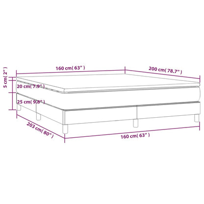 vidaXL Boxspringbett mit Matratze Creme 160x200 cm Kunstleder